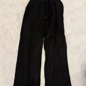 Women’s Black Linen YFB Drawstring Pants